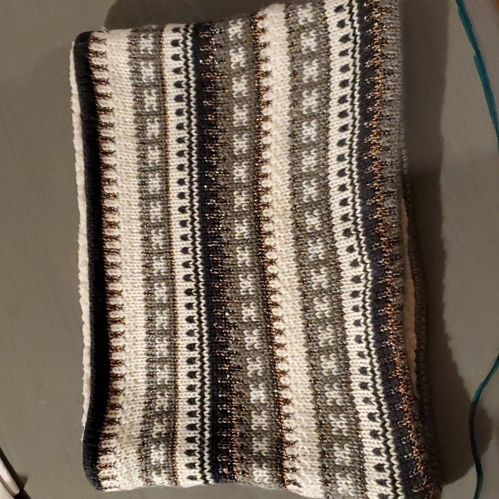 Molly Bracken Neck Scarf/ Wrap shearling Metallic Warm Neutrals Cozy preppy